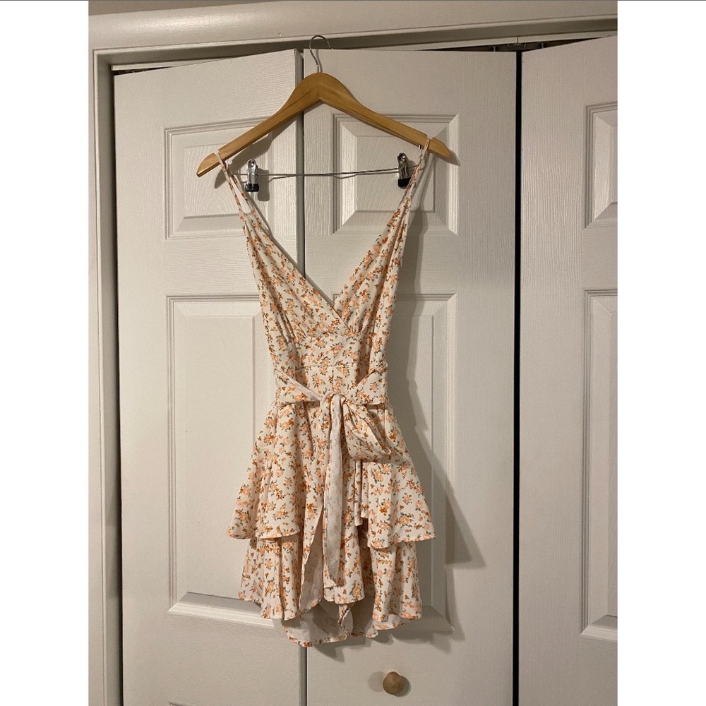 Pink Lily Delightfully in Love Floral Romper